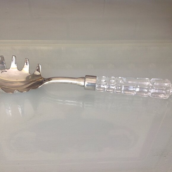 24% Lead Crystal Shannon Spaghetti Server by Godinger - Picture 2 of 4